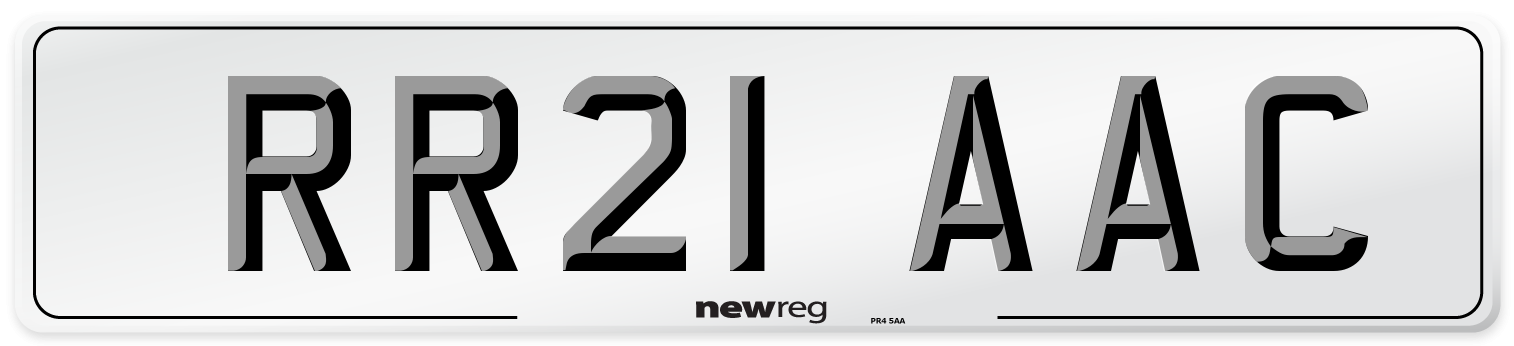 RR21 AAC Number Plate from New Reg